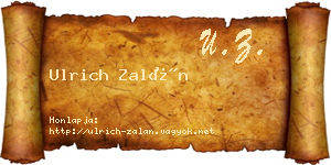 Ulrich Zalán névjegykártya