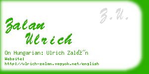 zalan ulrich business card